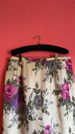 Vintage 1960s Floral Silk Crepe Top And Skirt Set