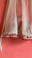 Vintage 1970s Sheer Chiffon Floral Apron