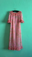 Vintage 1970s Pink Ruffle Nightgown