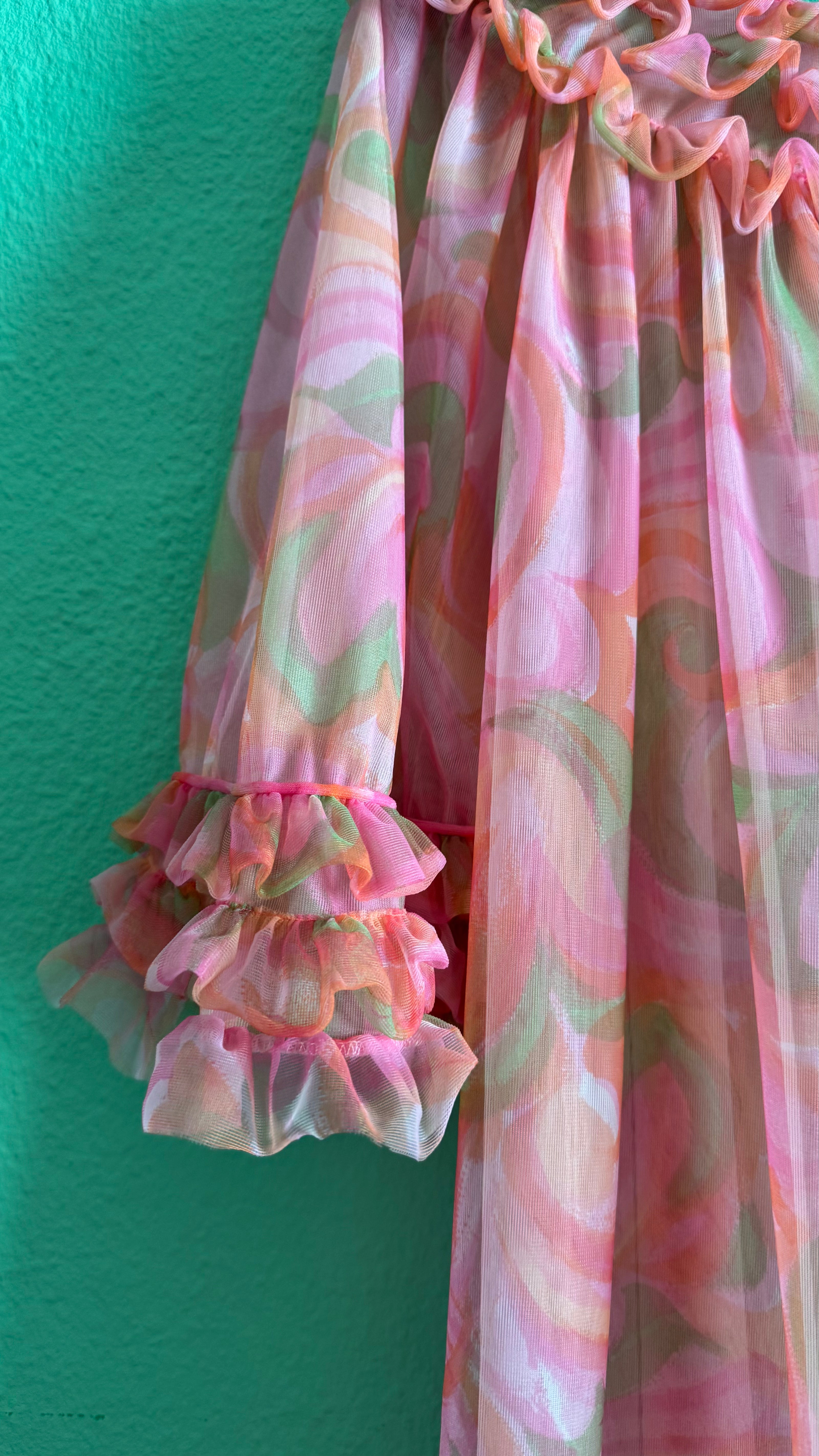 Vintage 1970s Pink Ruffle Nightgown