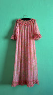 Vintage 1970s Pink Ruffle Nightgown