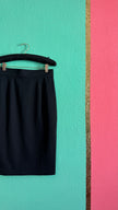 Vintage Thierry Mugler Black Virgin Wool Pencil Skirt