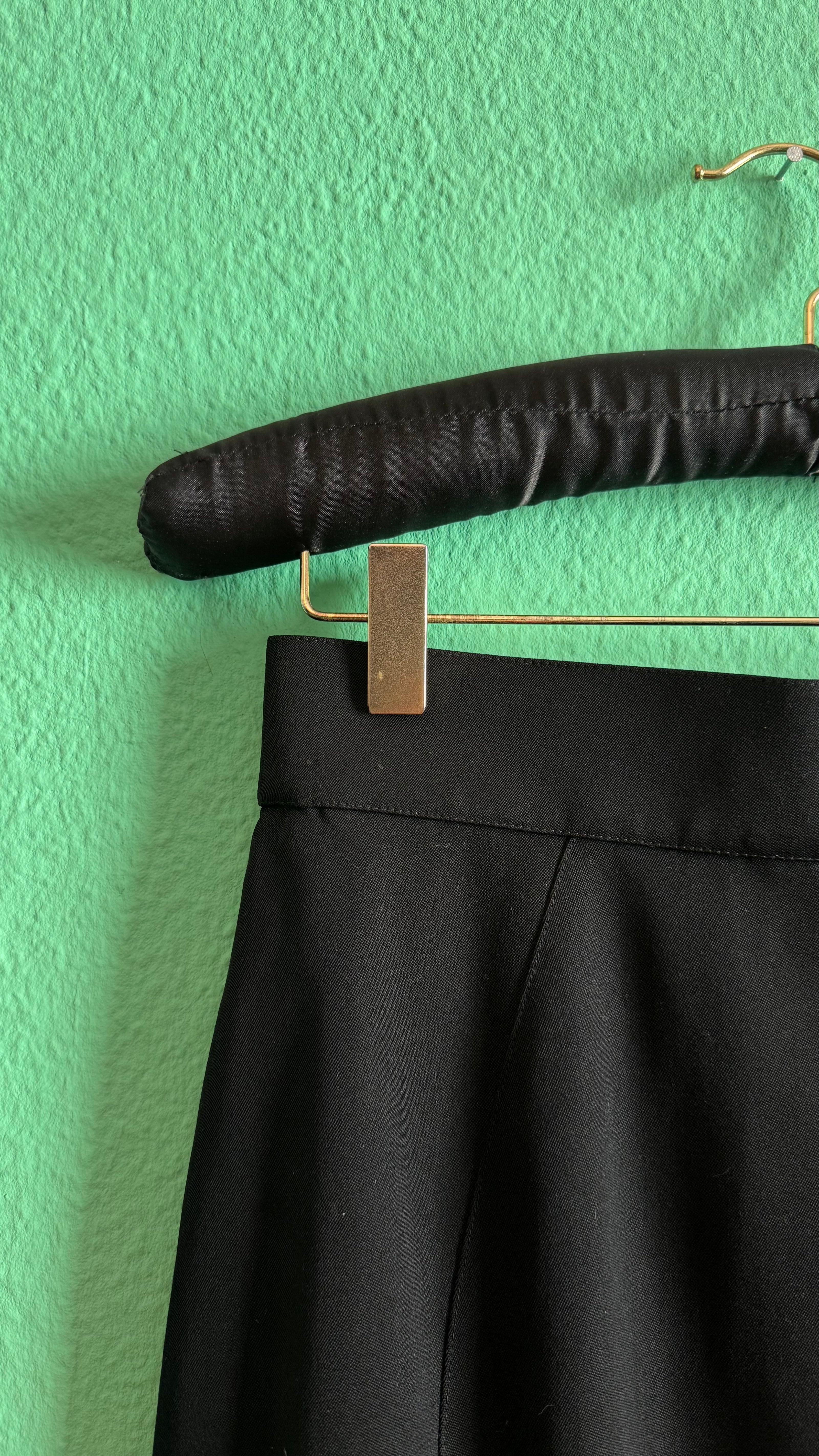 Vintage Thierry Mugler Black Virgin Wool Pencil Skirt