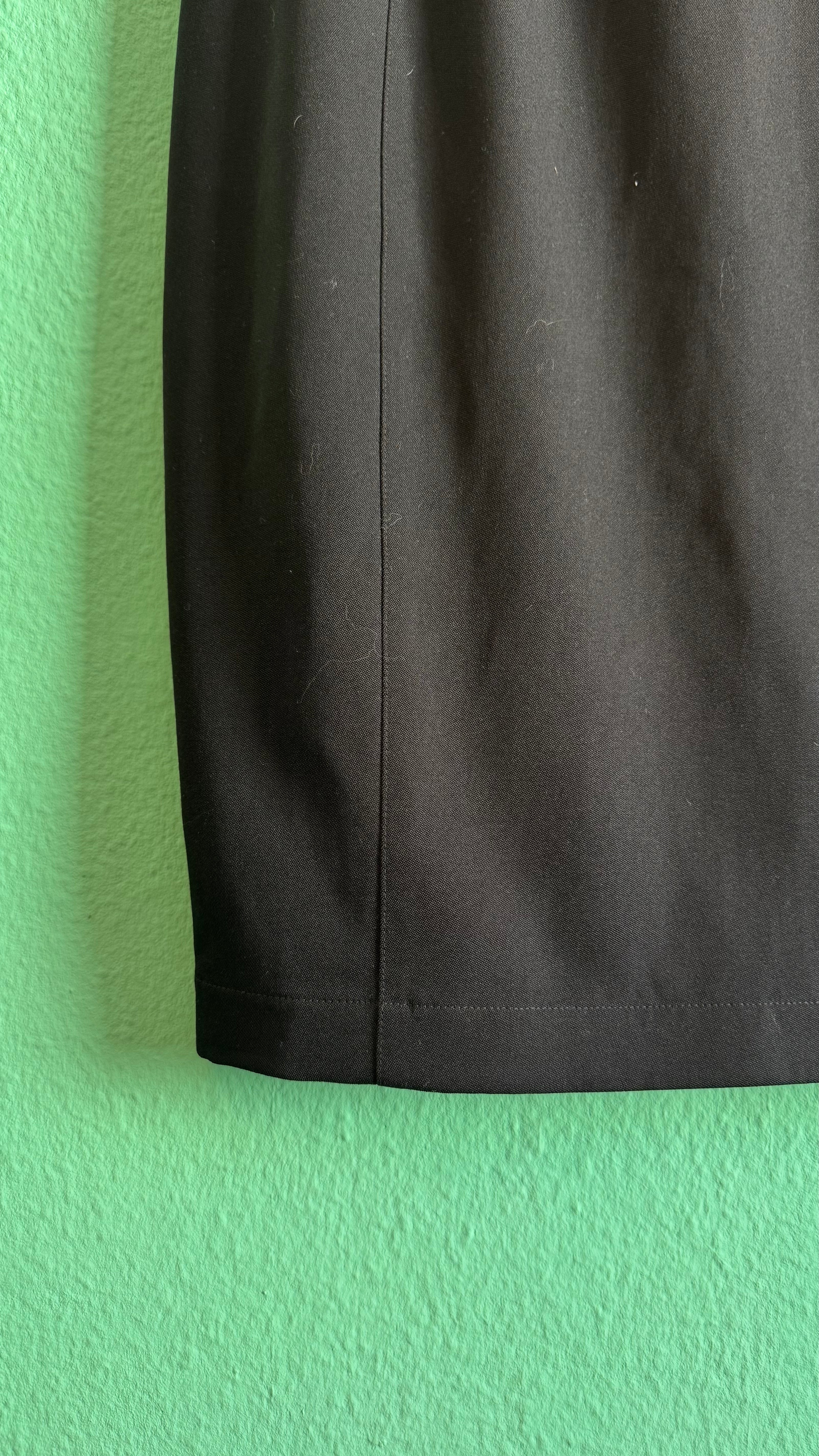 Vintage Thierry Mugler Black Virgin Wool Pencil Skirt