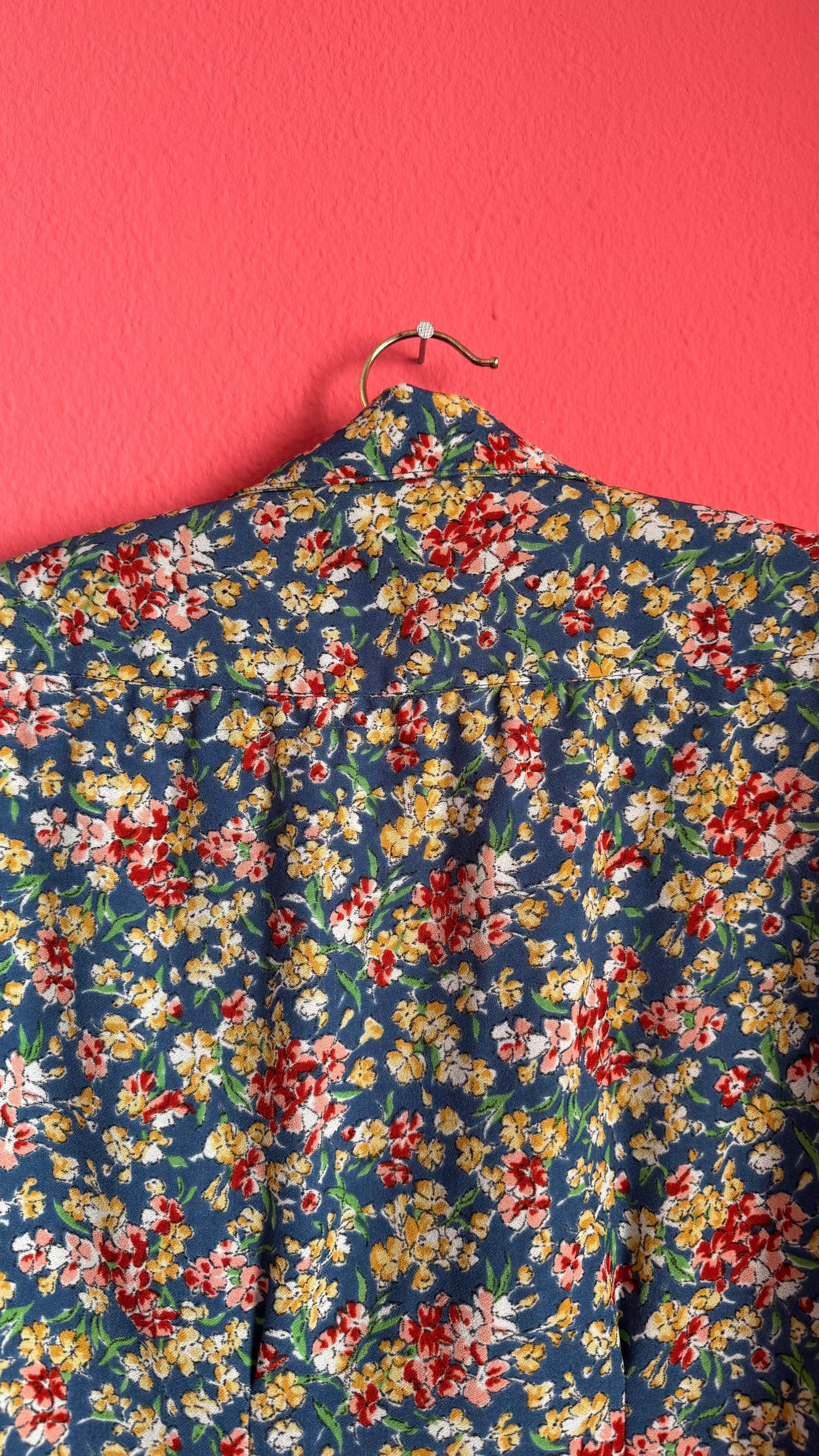 Vintage 1970s Didi Caron Floral Blouse & Skirt Set