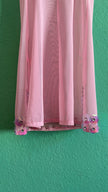 Vintage Estimated 1990s Pink Sequin Mesh Slip Dress