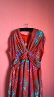 Vintage Estimated 1970s Red Draped Maxi Dress