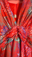 Vintage Estimated 1970s Red Draped Maxi Dress