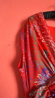 Vintage Estimated 1970s Red Draped Maxi Dress