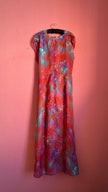 Vintage Estimated 1970s Red Draped Maxi Dress