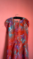Vintage Estimated 1970s Red Draped Maxi Dress