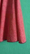 Vintage 1970s Red Floral Cotton Midi Skirt