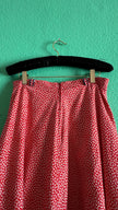 Vintage 1970s Red Floral Cotton Midi Skirt