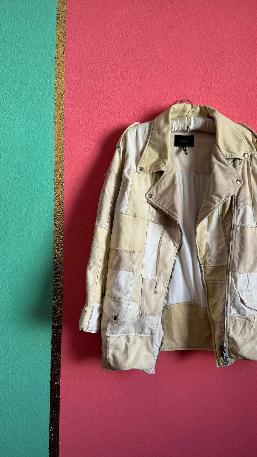 Vintage Isabel Marant Patchwork Denim Biker Jacket