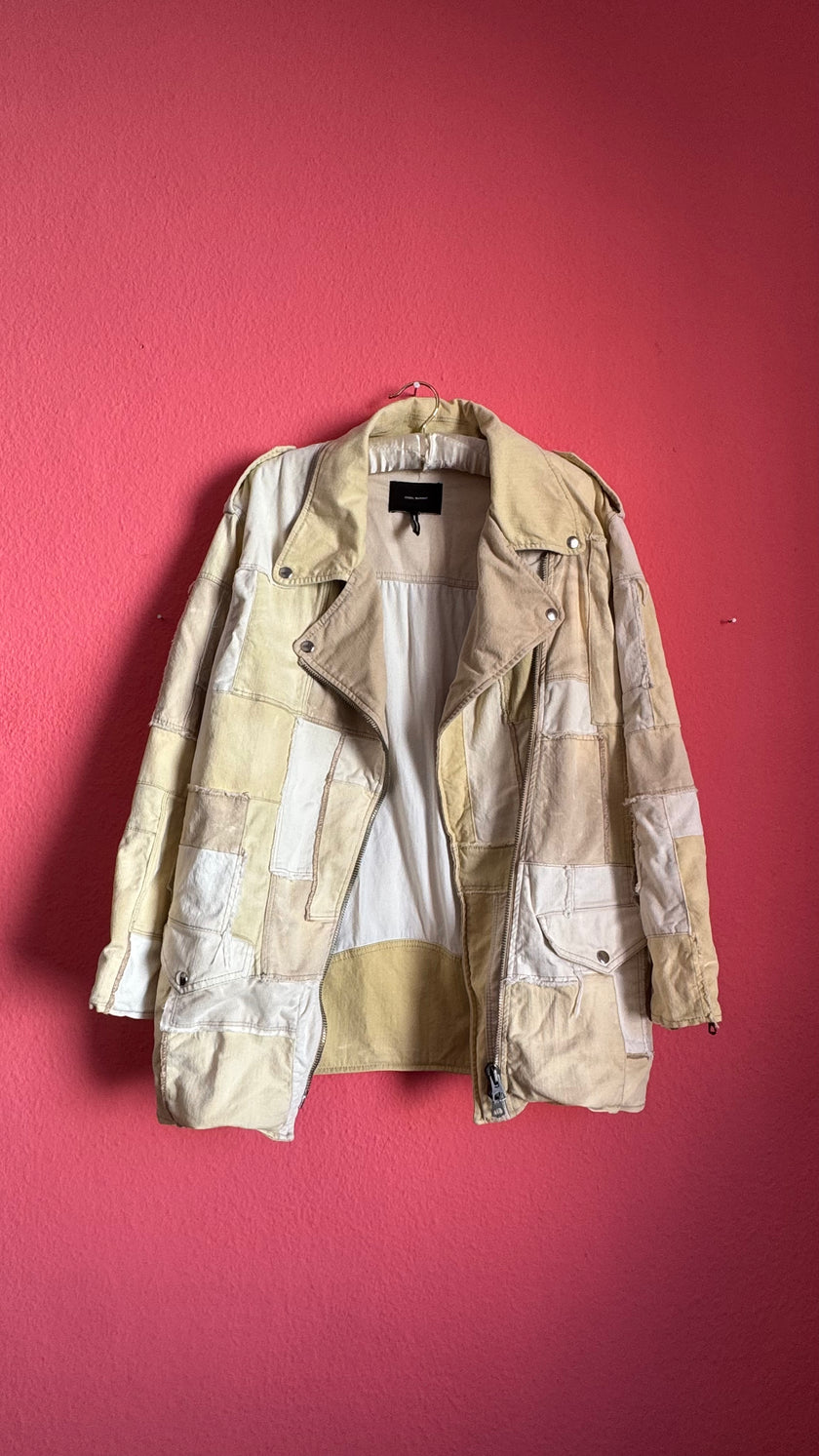 Vintage Isabel Marant Patchwork Denim Biker Jacket