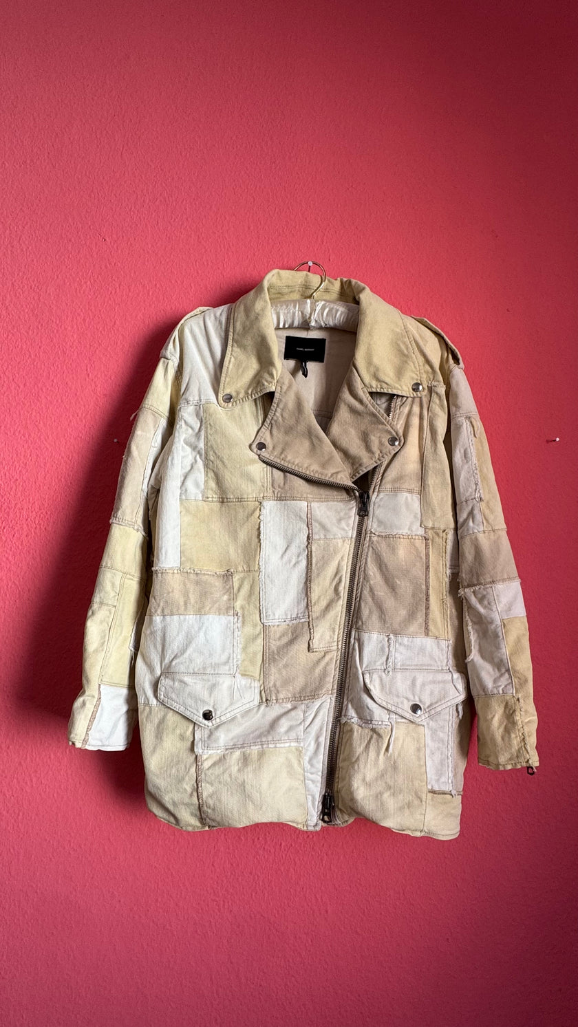Vintage Isabel Marant Patchwork Denim Biker Jacket