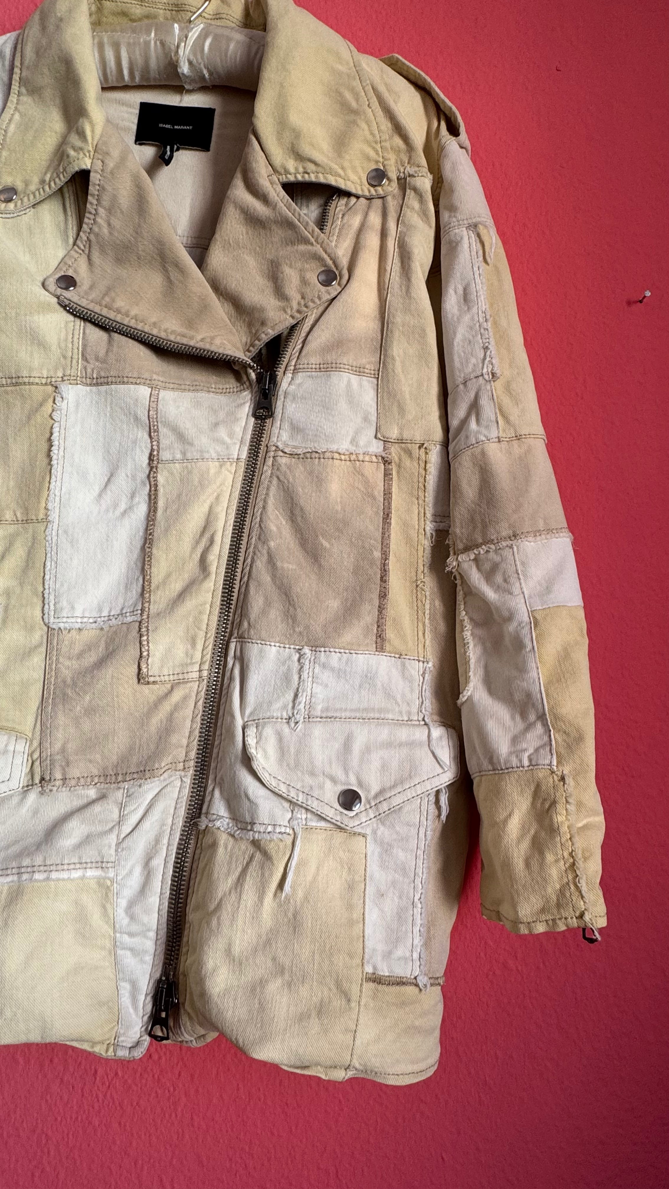 Vintage Isabel Marant Patchwork Denim Biker Jacket