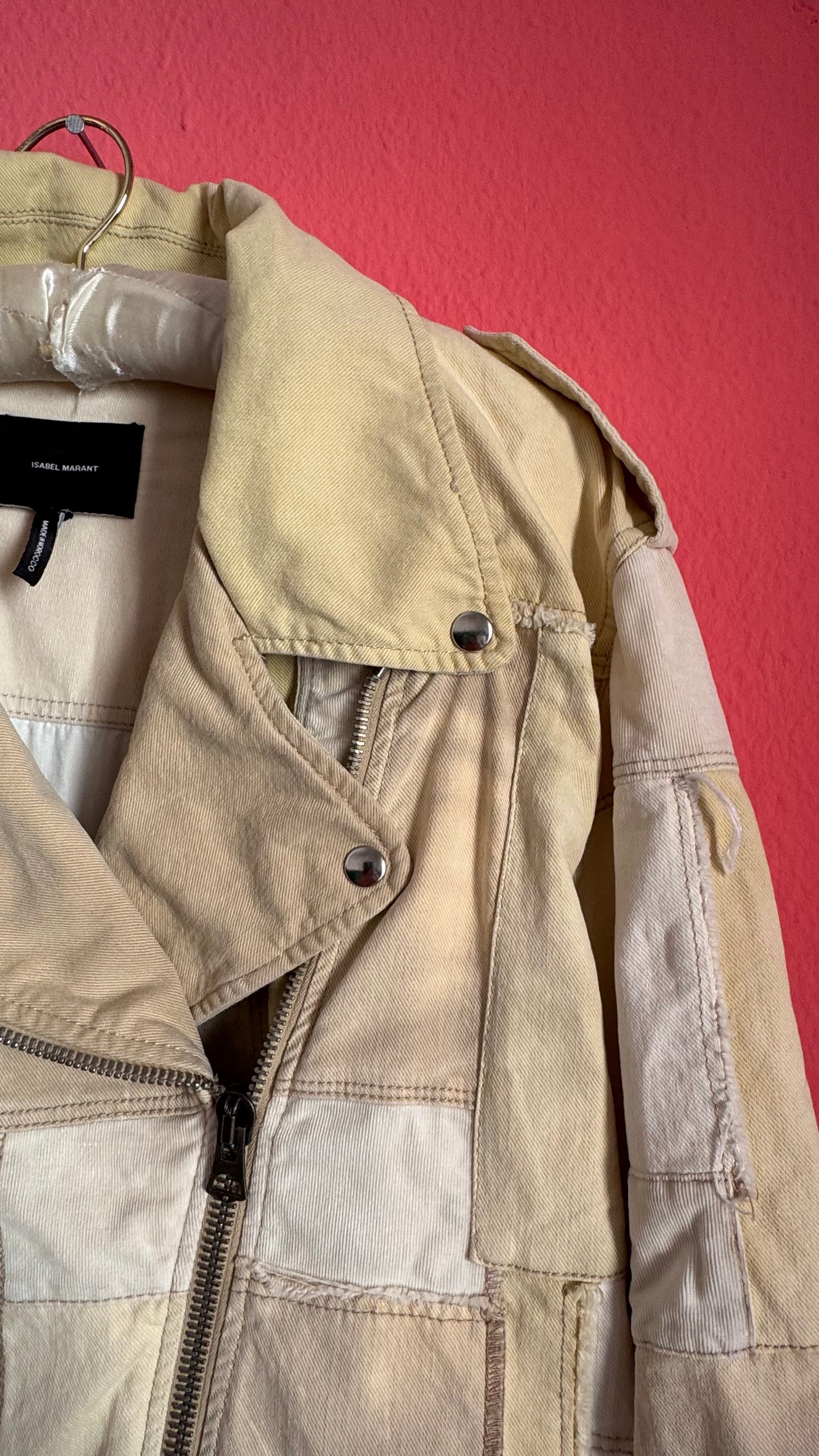 Vintage Isabel Marant Patchwork Denim Biker Jacket