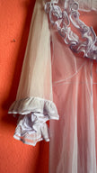 Vintage 1960s Pale Pink Ruffle Nightgown Set