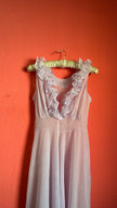 Vintage 1960s Pale Pink Ruffle Nightgown Set