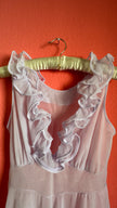 Vintage 1960s Pale Pink Ruffle Nightgown Set