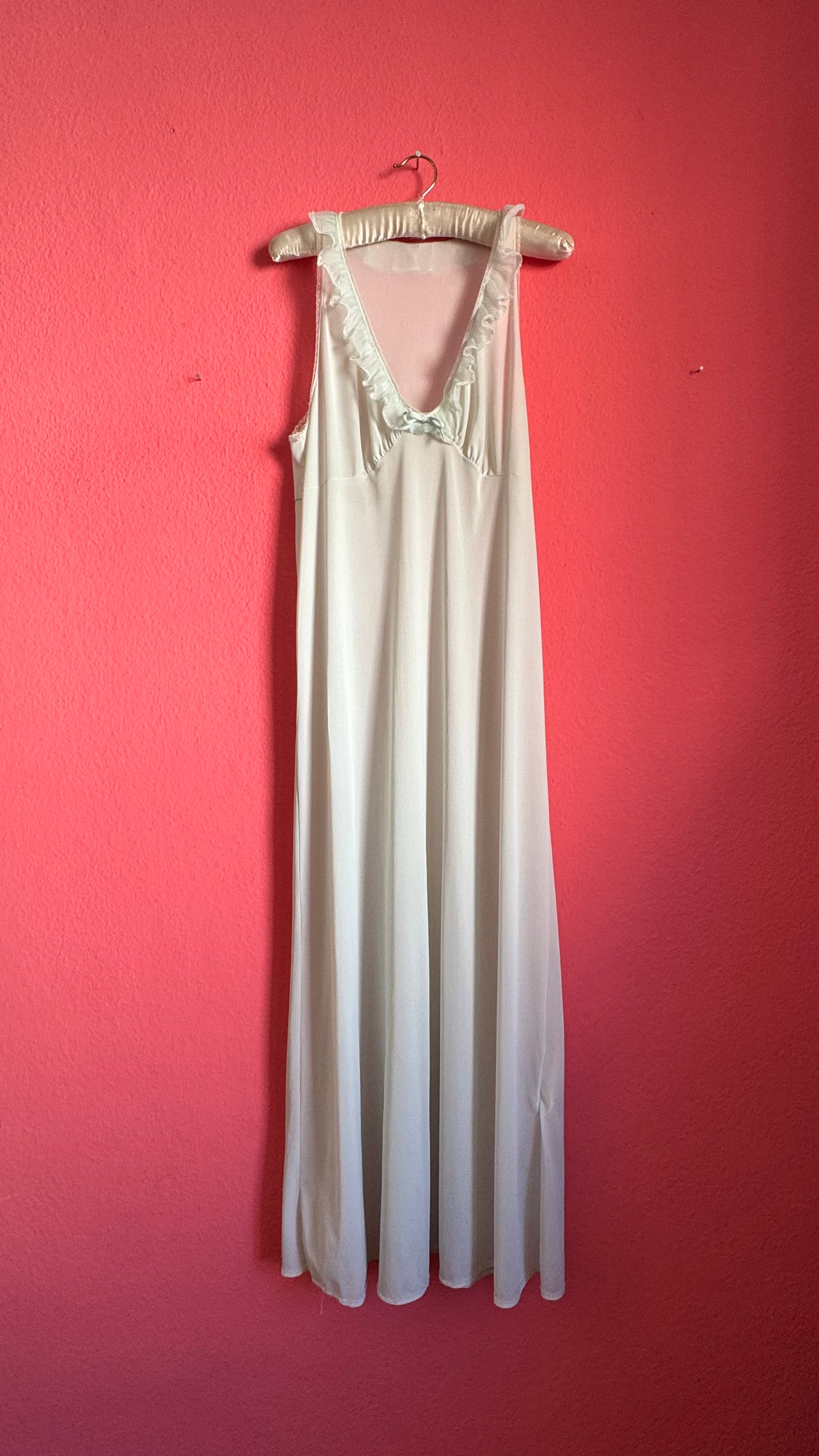 Vintage 1960s Pale Mint Nightgown & Robe Set