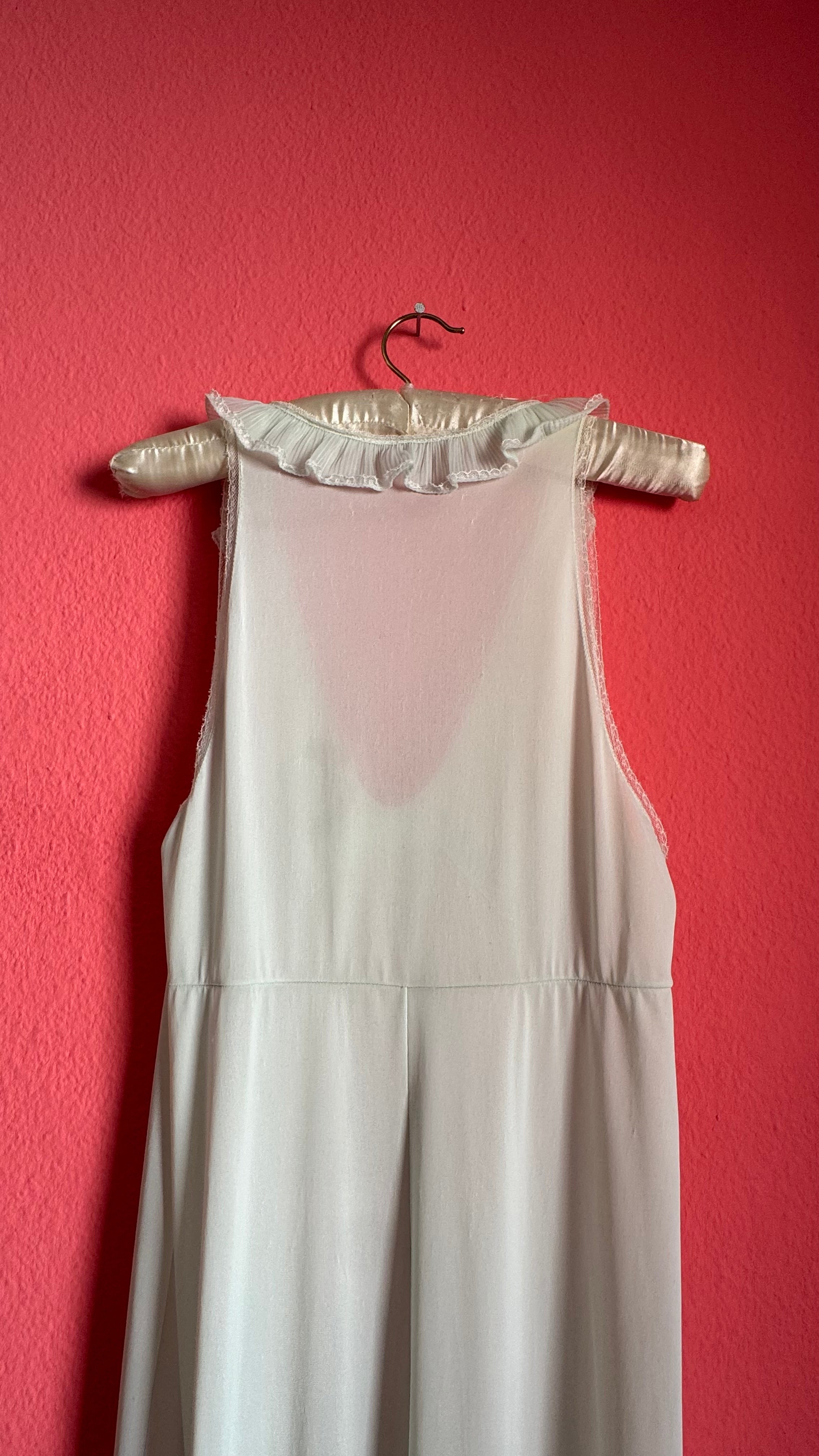 Vintage 1960s Pale Mint Nightgown & Robe Set