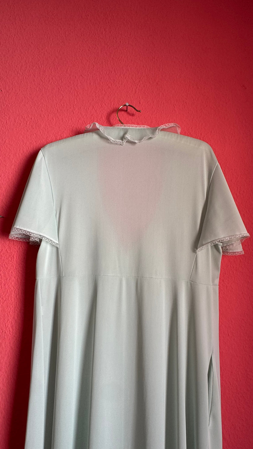 Vintage 1960s Pale Mint Nightgown & Robe Set