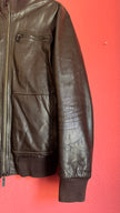 Vintage Early 2000s Dark Brown Lamb Leather Jacket by Calvin Klein Collection