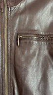 Vintage Early 2000s Dark Brown Lamb Leather Jacket by Calvin Klein Collection