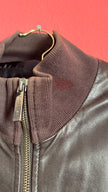 Vintage Early 2000s Dark Brown Lamb Leather Jacket by Calvin Klein Collection