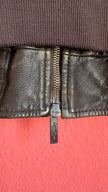 Vintage Early 2000s Dark Brown Lamb Leather Jacket by Calvin Klein Collection
