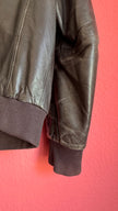 Vintage Early 2000s Dark Brown Lamb Leather Jacket by Calvin Klein Collection