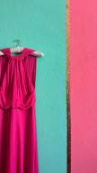 Vintage 1970s Fuchsia Draped Maxi Dress by Cocktail Hoffmann