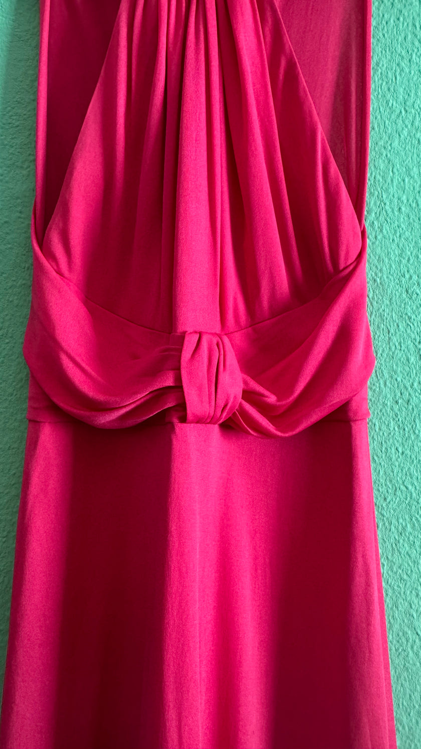 Vintage 1970s Fuchsia Draped Maxi Dress by Cocktail Hoffmann