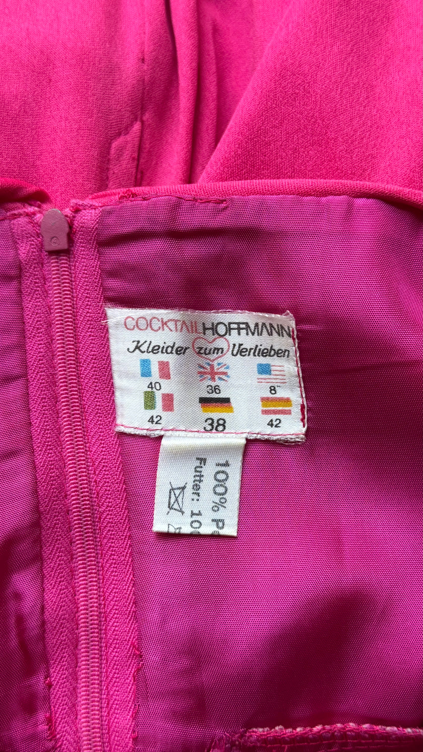 Vintage 1970s Fuchsia Draped Maxi Dress by Cocktail Hoffmann