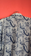 Vintage 1970s Indigo Batik Short Sleeve Shirt