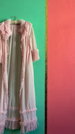 Vintage 1960s Blush Pink Ruffled Peignoir Robe