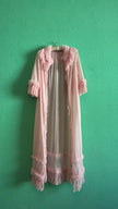 Vintage 1960s Blush Pink Ruffled Peignoir Robe