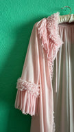 Vintage 1960s Blush Pink Ruffled Peignoir Robe