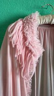Vintage 1960s Blush Pink Ruffled Peignoir Robe