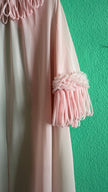 Vintage 1960s Blush Pink Ruffled Peignoir Robe