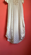 Vintage 1980s Ivory Polka Dot Polyester Nightgown & Robe Set