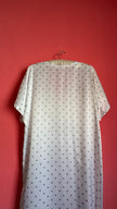 Vintage 1980s Ivory Polka Dot Polyester Nightgown & Robe Set