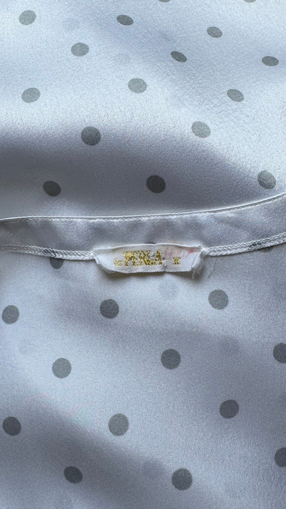 Vintage 1980s Ivory Polka Dot Polyester Nightgown & Robe Set
