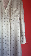 Vintage 1980s Ivory Polka Dot Polyester Nightgown & Robe Set