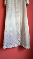 Vintage 1980s Ivory Polka Dot Polyester Nightgown & Robe Set