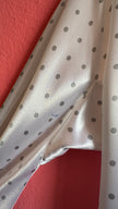 Vintage 1980s Ivory Polka Dot Polyester Nightgown & Robe Set