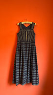 Vintage 1980s Cotton Dirndl With Striped Apron