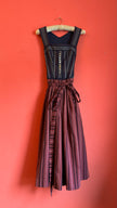 Vintage 1980s Cotton Dirndl With Striped Apron
